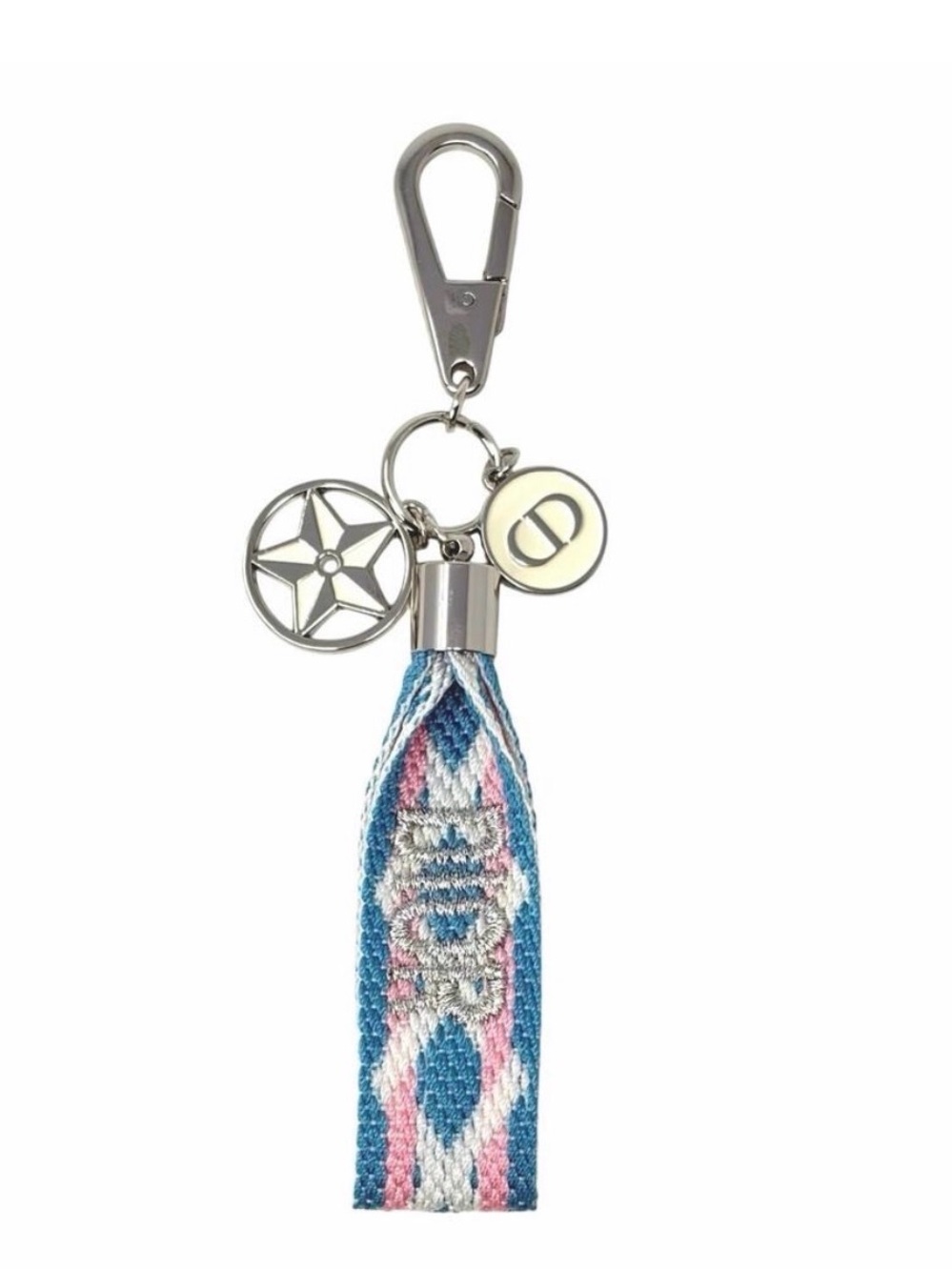 Dior Blue & Pink Woven Keychain